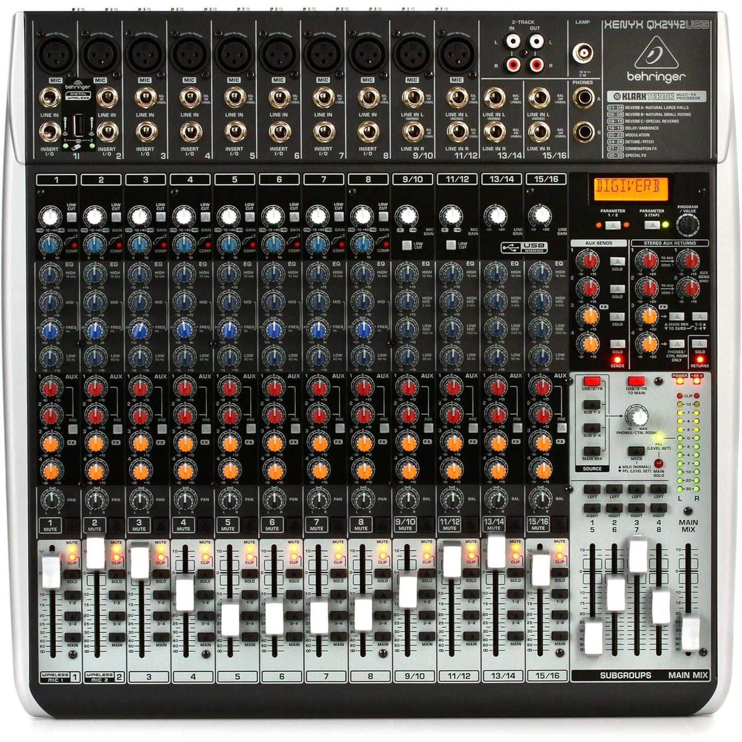Behringer Xenyx QX2442USB Mixer with USB and Effects