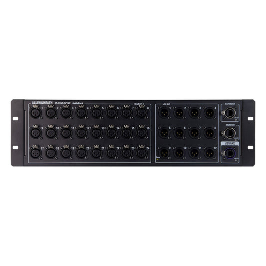 Allen & Heath AR2412 Remote Audio Rack For GLD Digital Mixing System, Black