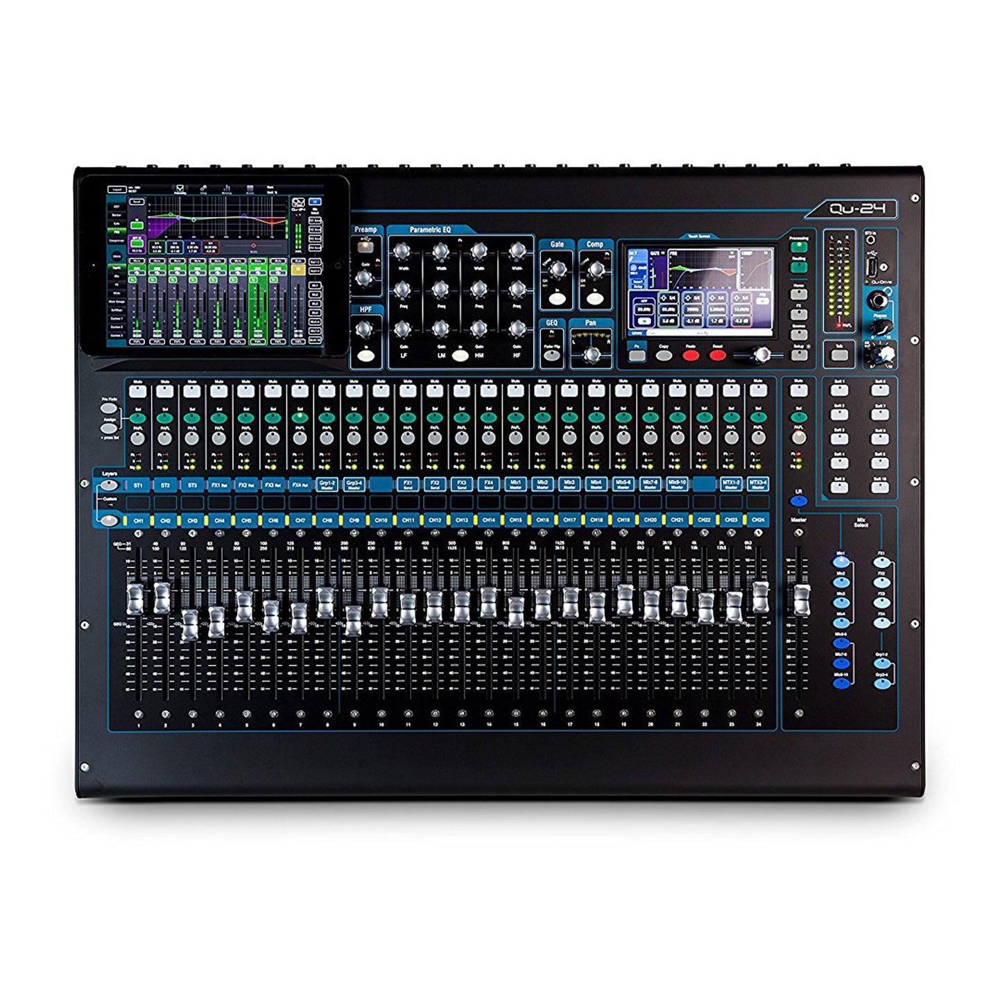 Allen & Heath QU-24C 30 In/24 Out Compact Digital Mixer, Chrome Edition