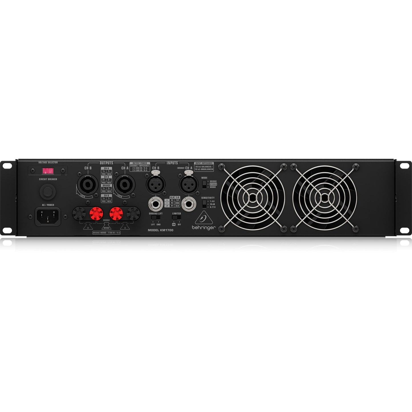 Behringer KM1700 Professional 1700W Stereo Power Amplifier