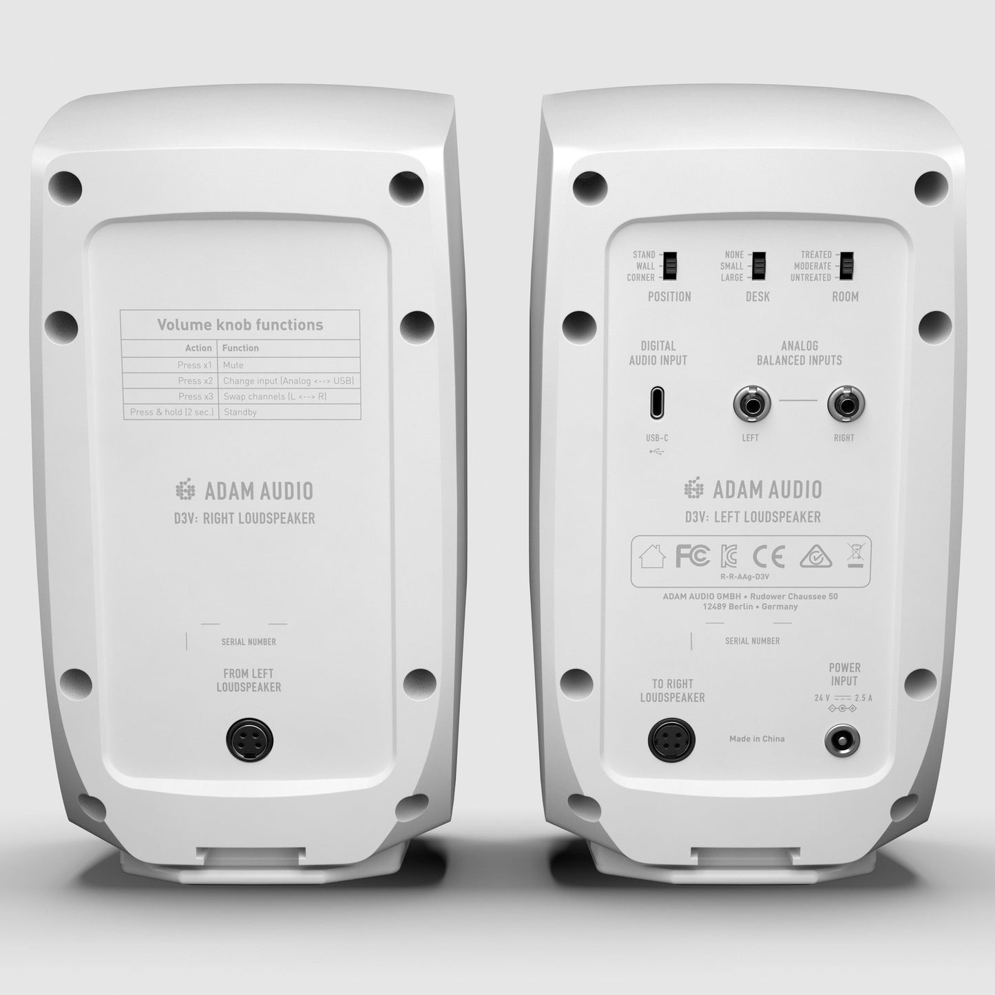 ADAM Audio D3V Desktop Monitors - White Pair