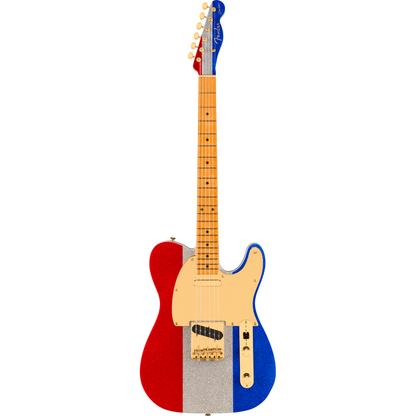 Fender Buck Owens Telecaster Electric Guitar - Red, Silver and Blue Sparkle