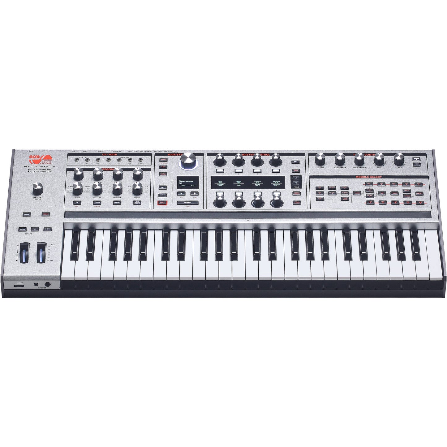 ASM Hydrasynth Keyboard 8-Voice Digital Wave-Morphing Synthesizer - Limited-Edition Silver