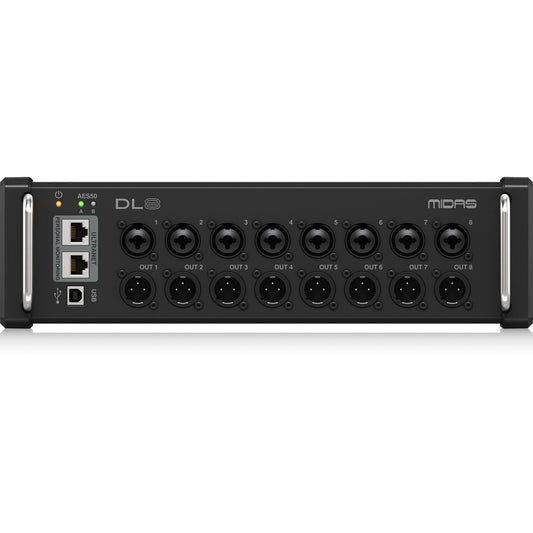 Midas DL8 PoE-Powered 8x8 Stage Box with Midas PRO Preamps