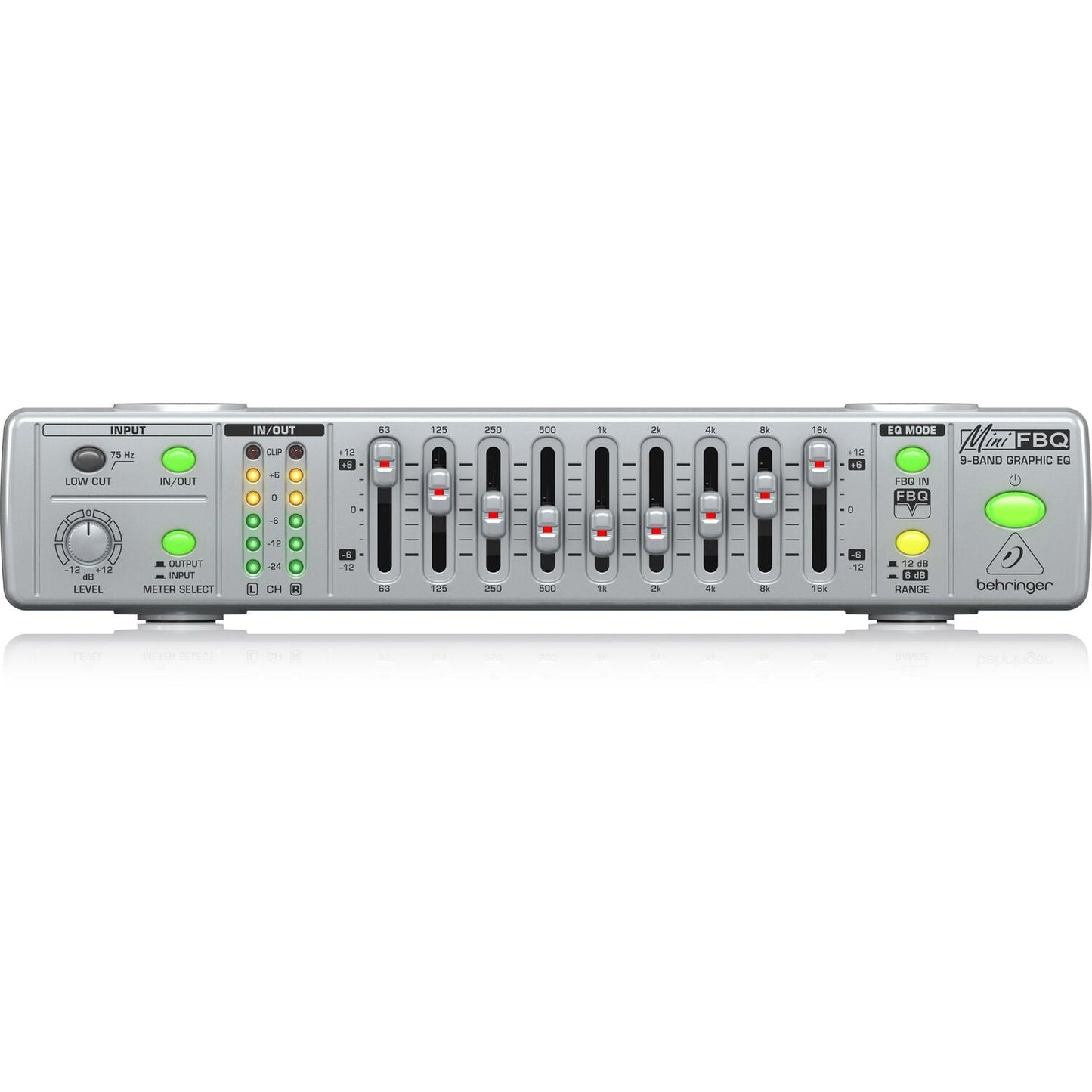 Behringer FBQ800 V2 Compact 9-Band Graphic Equalizer with FBQW