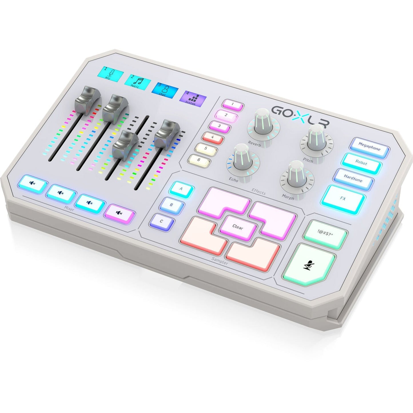 TC-Helicon GoXLR 4-channel USB Streaming Mixer with Voice FX and Sampler - White