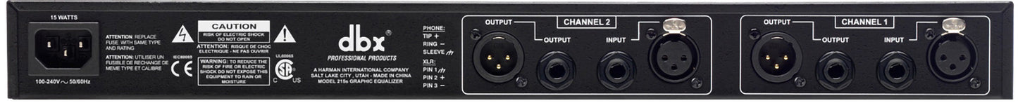 DBX 215S Dual 15-Band EQ in Silver