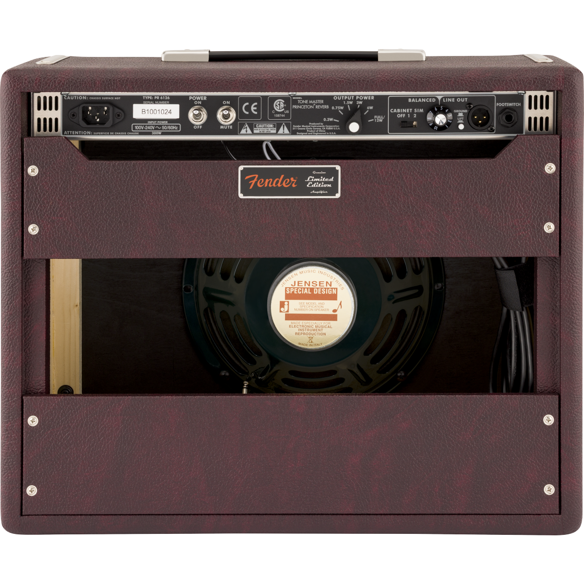 Fender FSR Tone Master Princeton 12-Watt Combo Amp, 120V - Wine