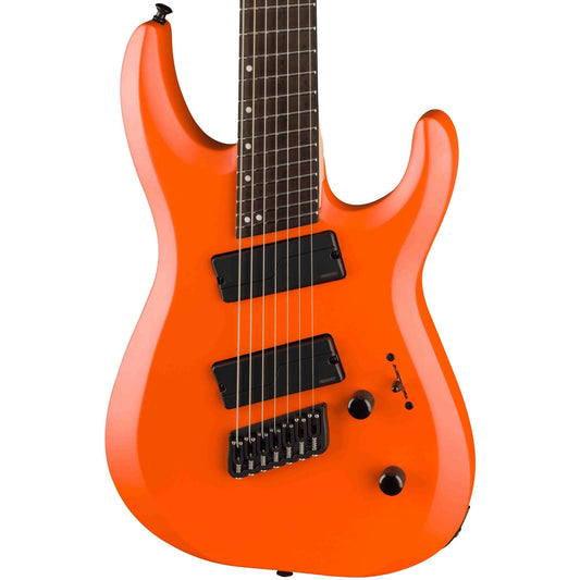 Jackson Pro Plus Dinky® MDK Modern HT7 MS 7-String Electric Guitar, Satin Orange Crush