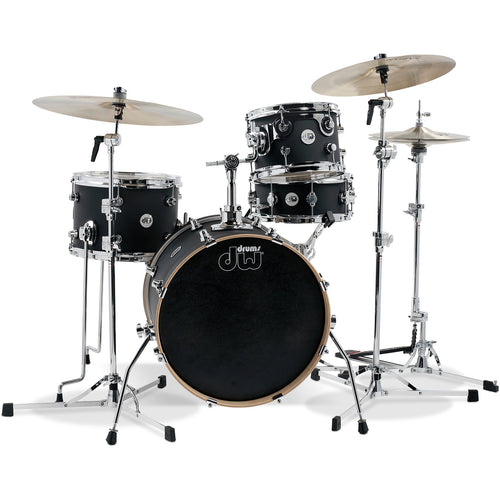 Drum Workshop Design Series Mini Pro 4-piece Shell Pack - Black Satin