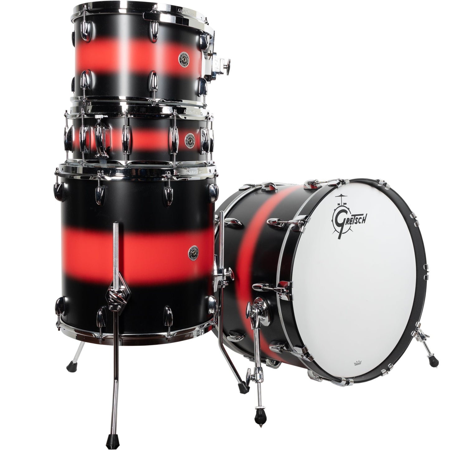 Gretsch Brooklyn Series GB-RC424 4-Piece Shell Kit - Satin Red to Black Duco
