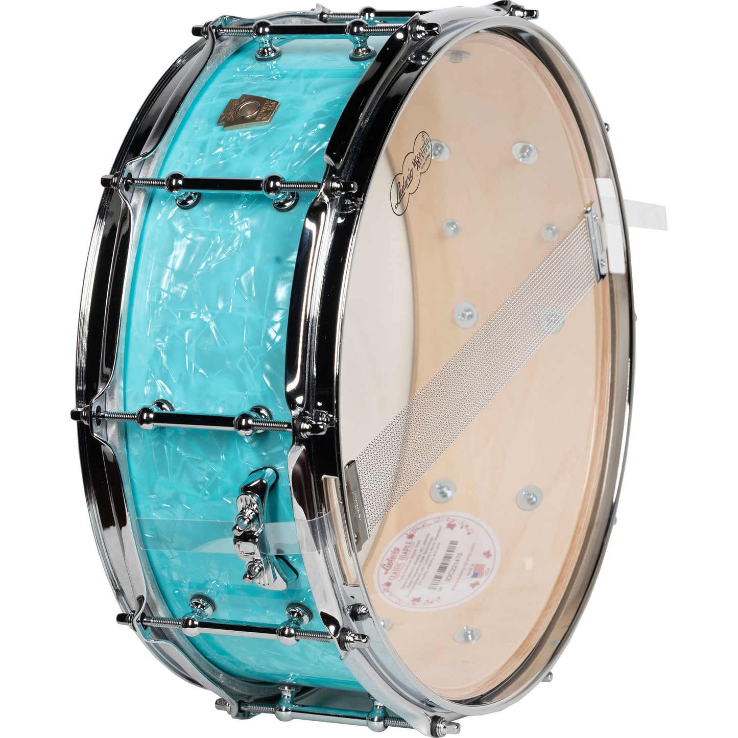 Ludwig Classic Maple Limited Edition 5x14 Snare Drum with Tube Lugs - Teal Pearl