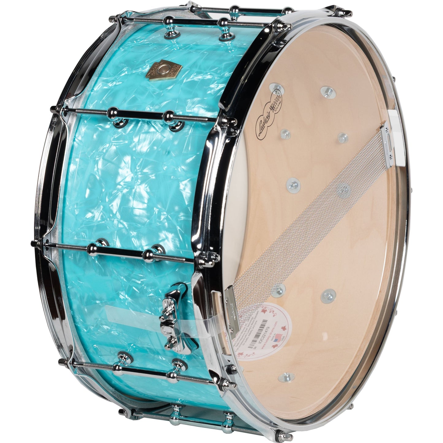 Ludwig Classic Maple Limited Edition 6.5x14 Snare Drum w/ Tube Lugs - Teal Pearl