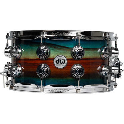 Drum Workshop SonicPly Collectors Series 7x14 Snare Drum - Natural to Quick Royal Blue Burst