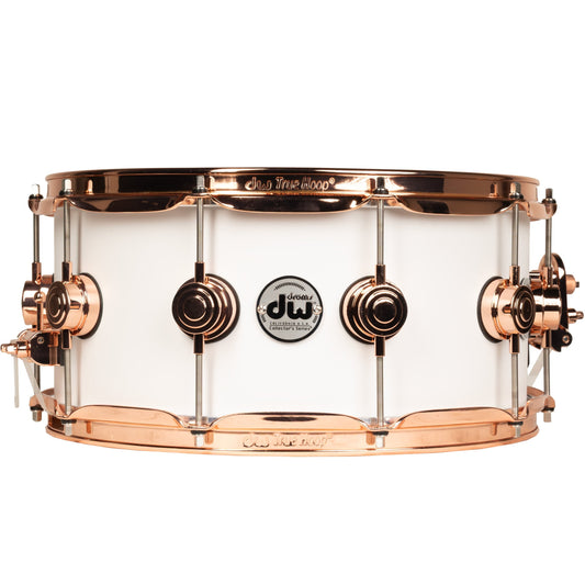 Drum Workshop Collectors Series 6.5x14 Snare Drum - Satin White Hard Satin