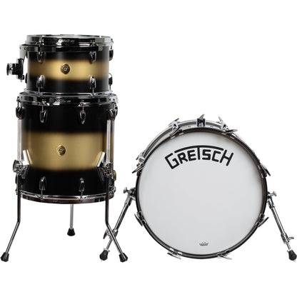 Gretsch Broadkaster 3-Piece Shell Kit - Satin Gold to Black Duco