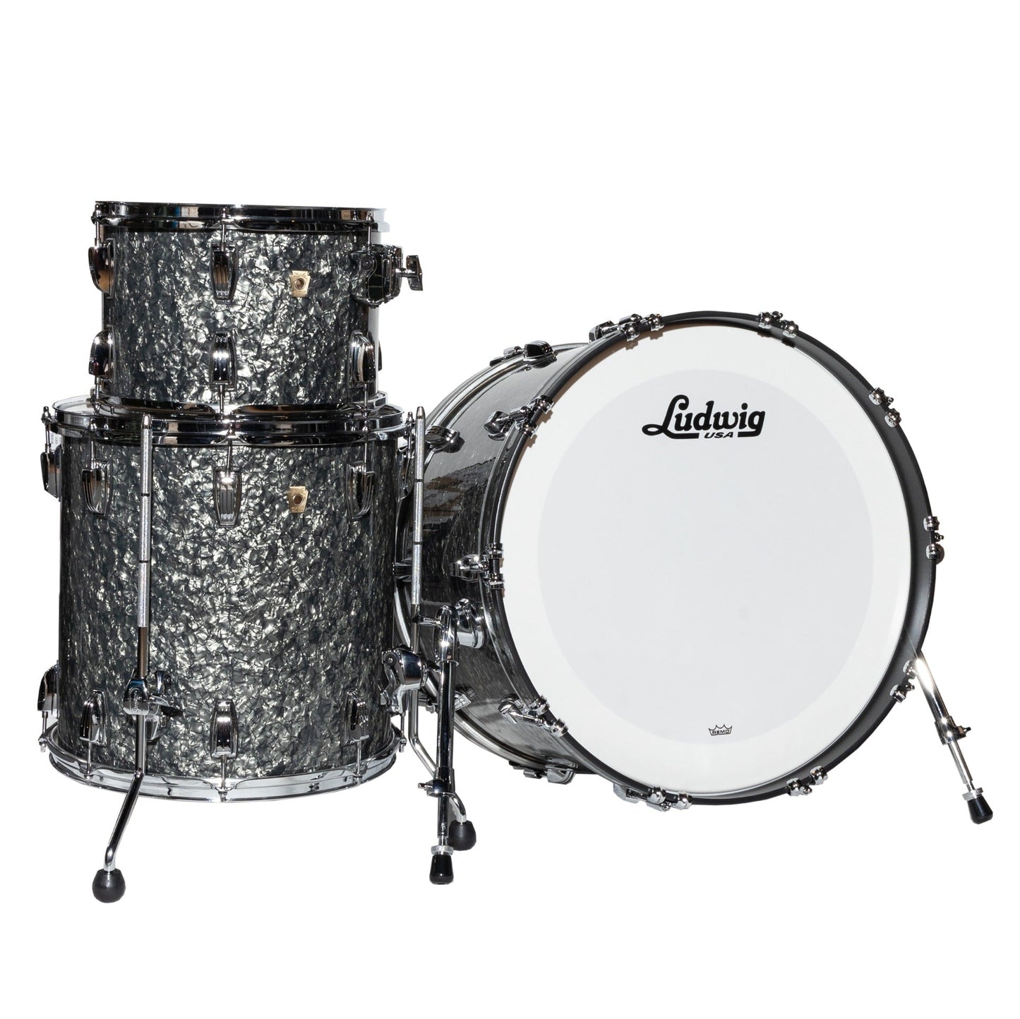 Ludwig Classic Maple 3-Piece Fab Drum Kit - Black Pearl - AIMM Exclusive