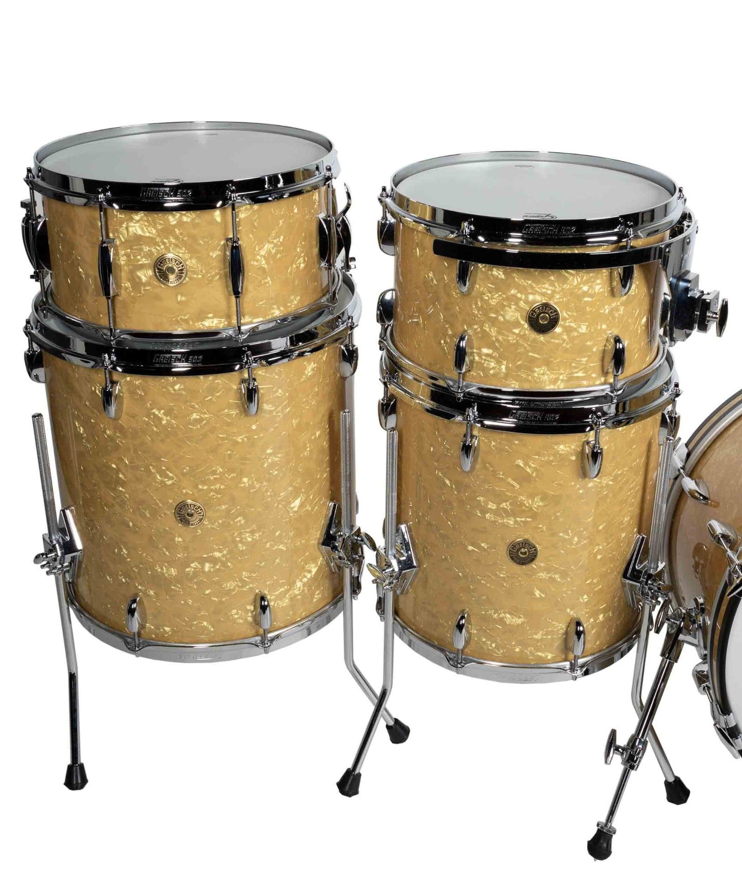 Gretsch Broadkaster 5-Piece Shell Kit - Antique Pearl Nitron