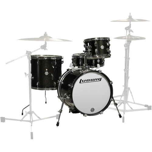 Ludwig LC179XX016 4-Piece Breakbeat Shell Pack - Black Sparkle