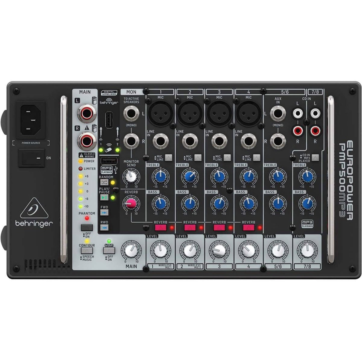 Behringer PMP500MP3 8-channel 500W Powered Mixer