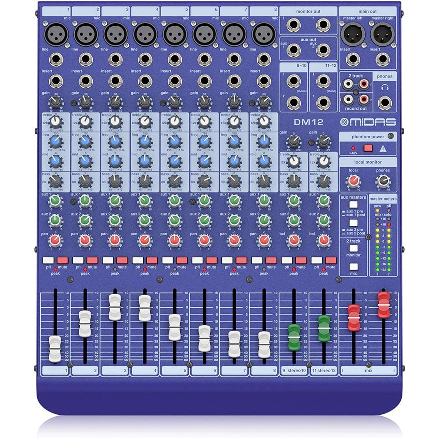 Midas DM12 12 Input Analogue Live and Studio Mixer