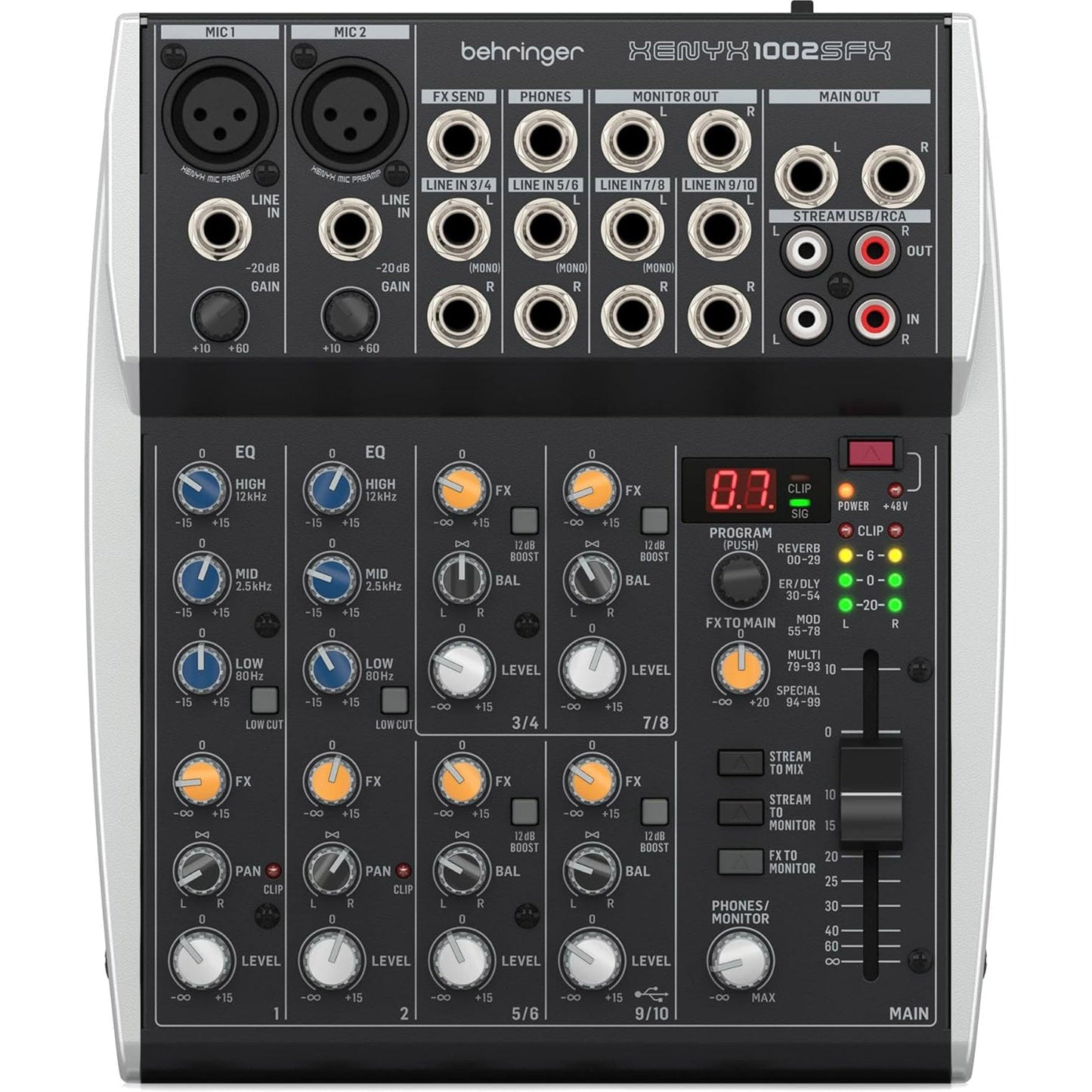 Behringer Xenyx 1002SFX 10-Channel Analog Streaming Mixer