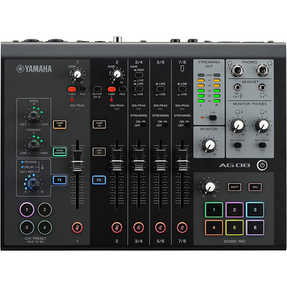 Yamaha AG08 All-In-One Live Streaming Mixer - Black