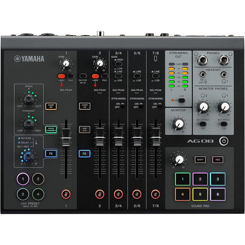 Yamaha AG08 All-In-One Live Streaming Mixer - Black