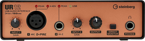 Steinberg UR12B 2 In/2 Out USB 2.0 Audio Interface - Black/Copper