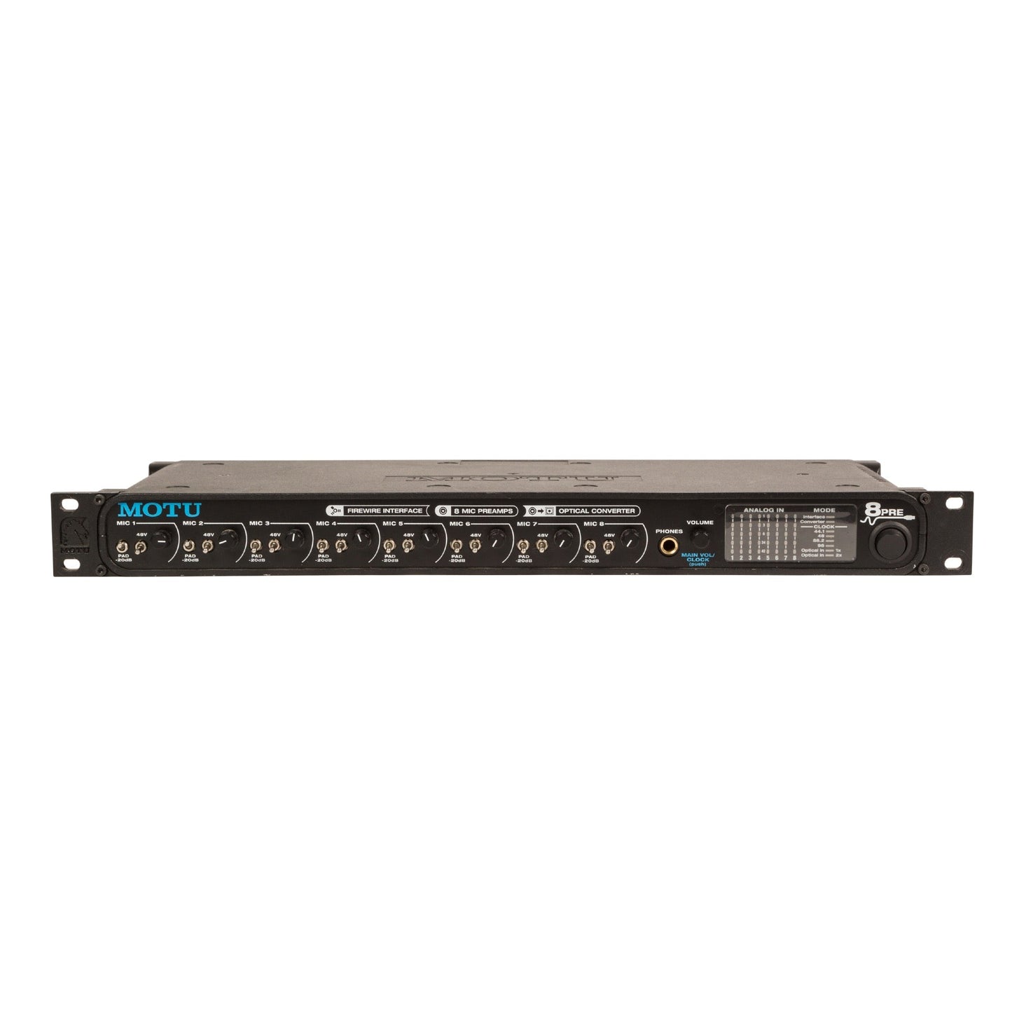 MOTU 8pre 16x12 USB Audio Interface and Optical Expander with 8 Mic Inputs