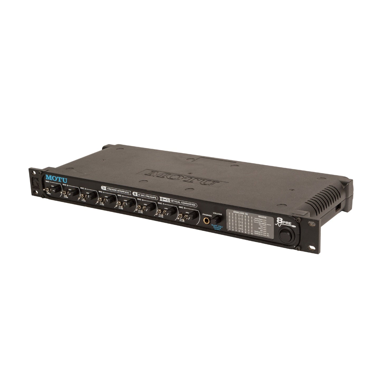 MOTU 8pre 16x12 USB Audio Interface and Optical Expander with 8 Mic Inputs