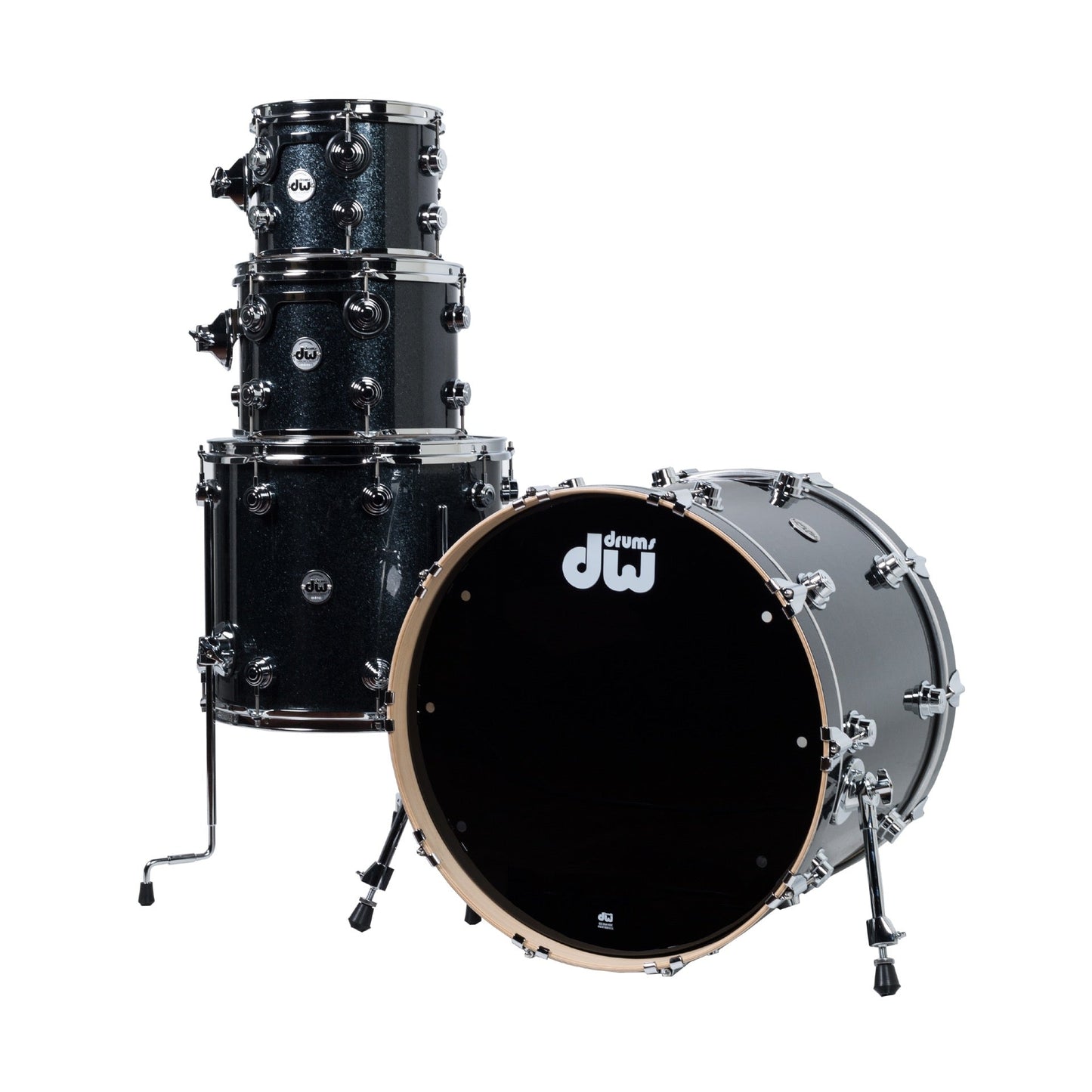 Drum Workshop Collectors Series 333 Shell Kit - Gun Metal Sparkle Glass