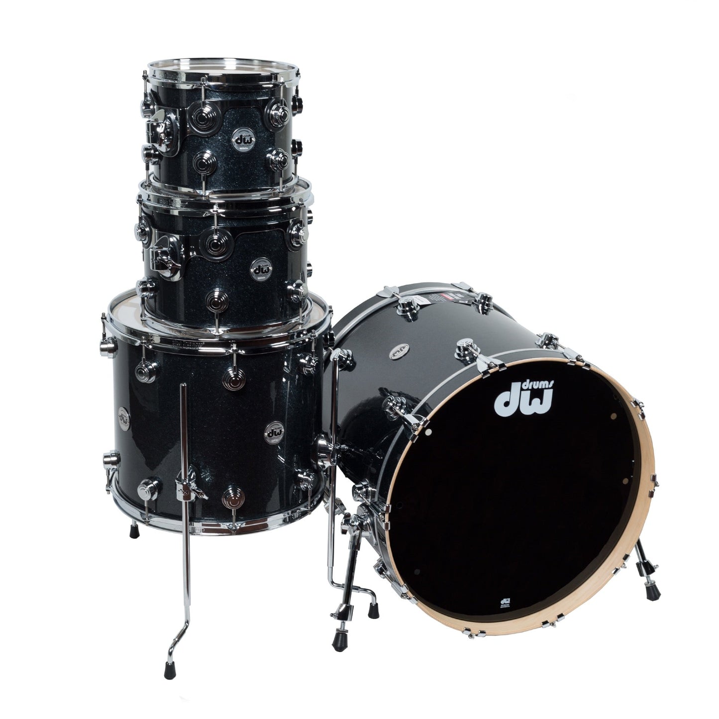 Drum Workshop Collectors Series 333 Shell Kit - Gun Metal Sparkle Glass
