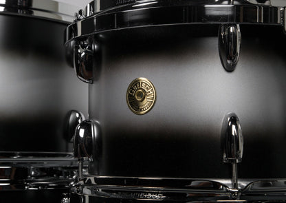 Gretsch Broadkaster 5pc Kit - Satin Silver to Black Duco -Finish Checking-