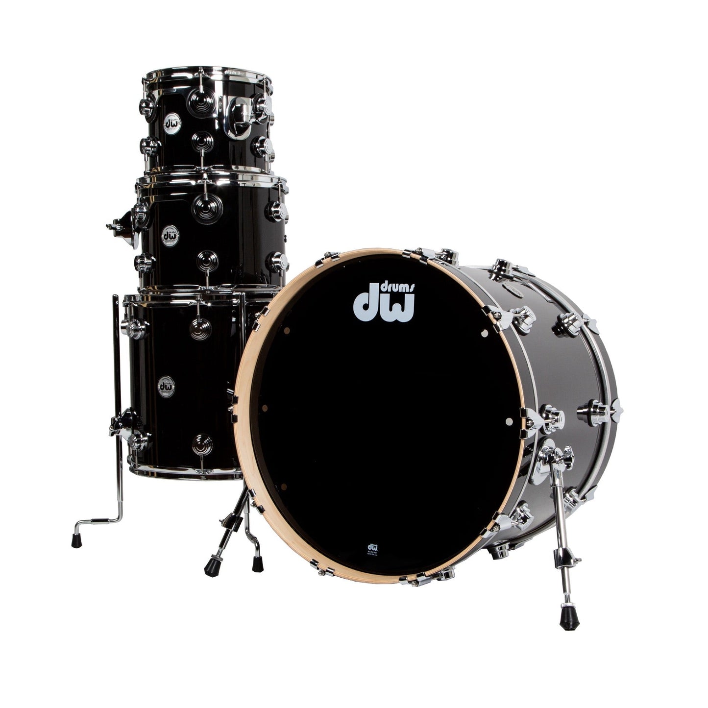 Drum Workshop Collectors Series 333 Shell Kit - Gloss Black Finish Ply