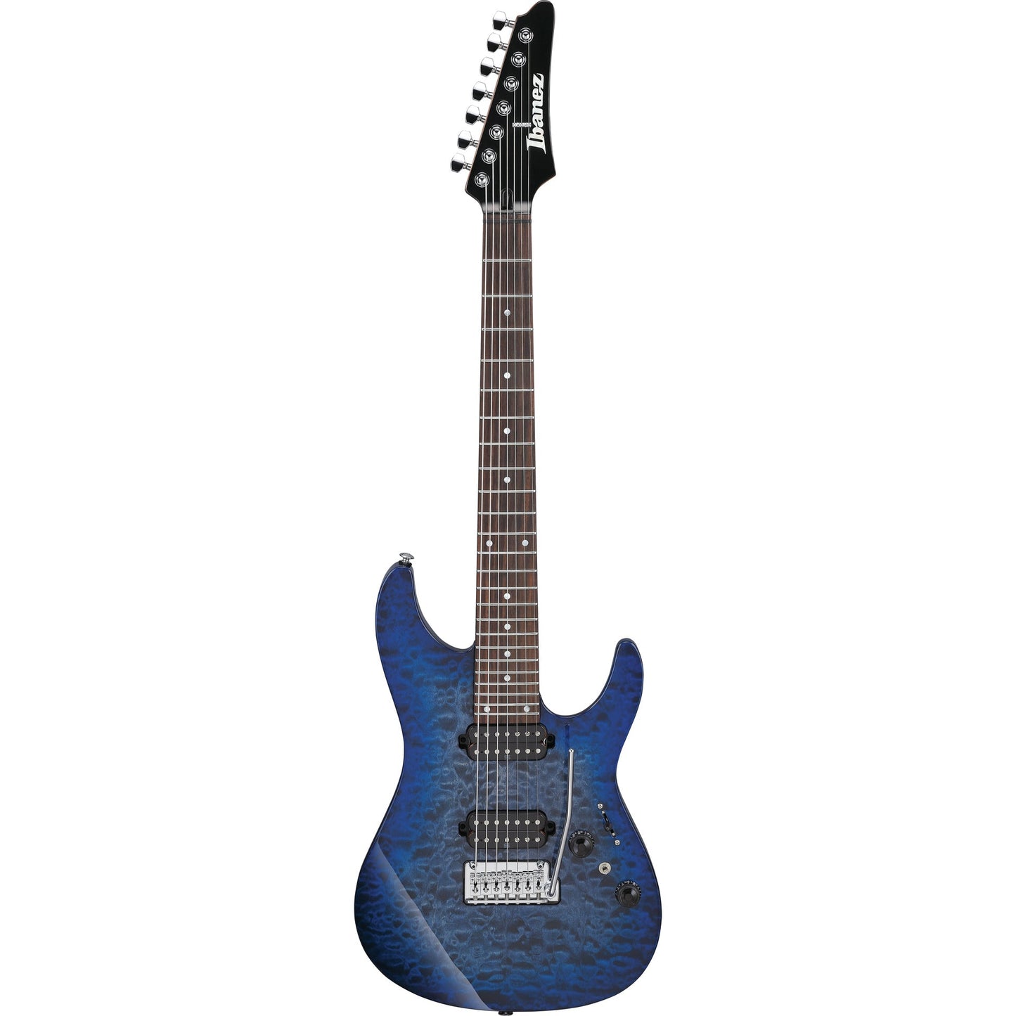 Ibanez AZ427P2QMTUB AZ Premium 7-String Electric Guitar, Twilight Blue Burst