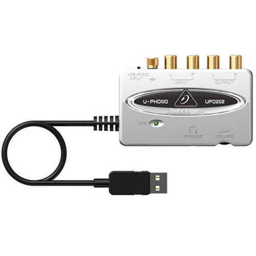 Behringer U-PHONO UFO202 Audiophile USB/Audio Interface with Built-in Phono Preamp for Digitalizing Your Tapes and Vinyl Records