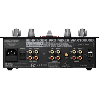 Behringer Pro Mixer VMX100USB Professional 2-Channel DJ Mixer with USB/Audio Interface, BPM Counter and VCA Control