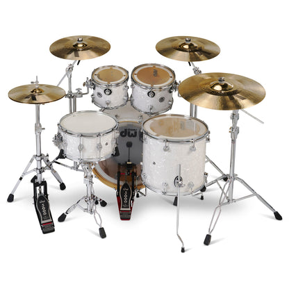 Drum Workshop DWe 5-Piece Drum Kit Bundle - White Marine Pearl Finish Ply