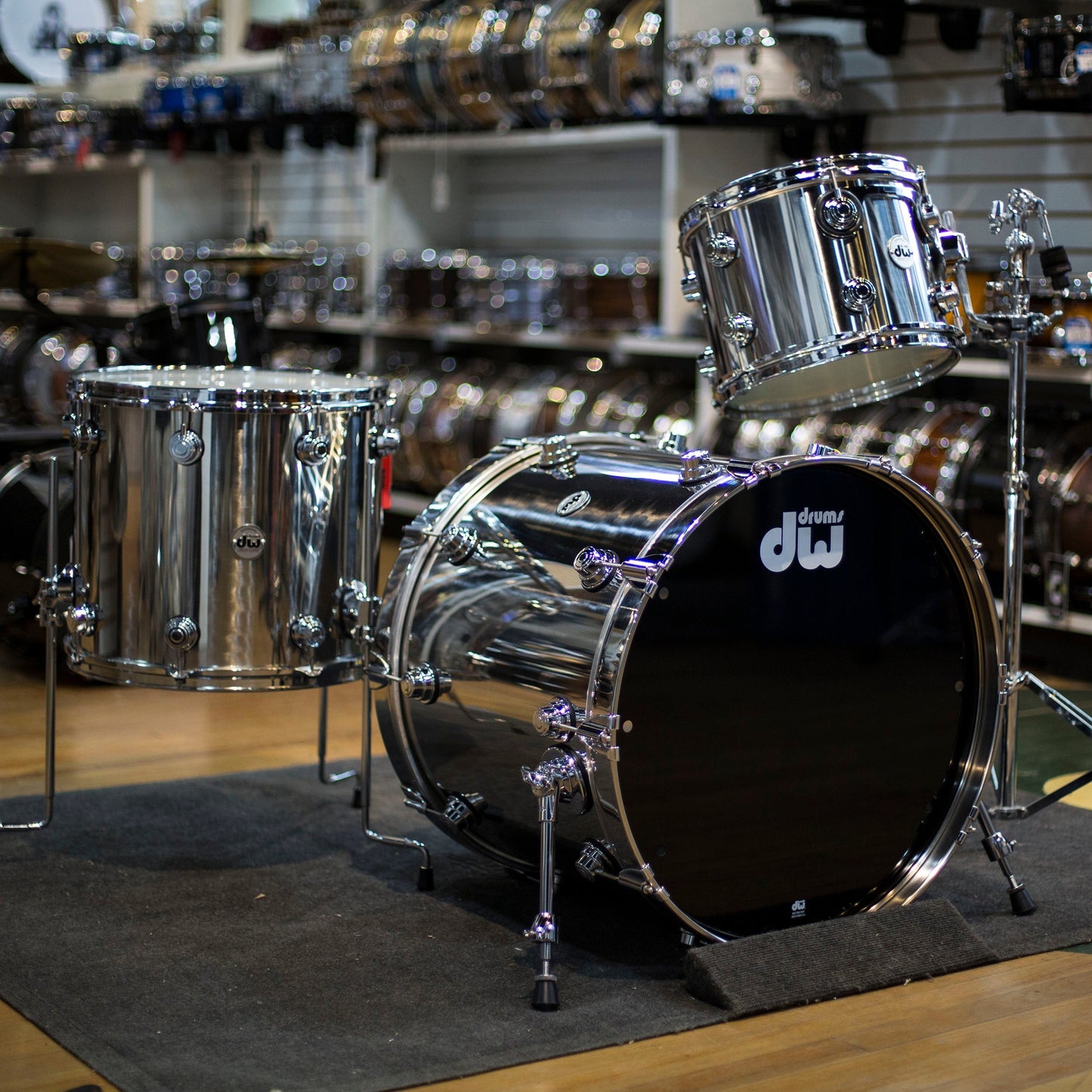 Drum Workshop DRVL223PCSS Collectors Series 3pc Stainless Steel Shell Kit (DRVL223PCSS)