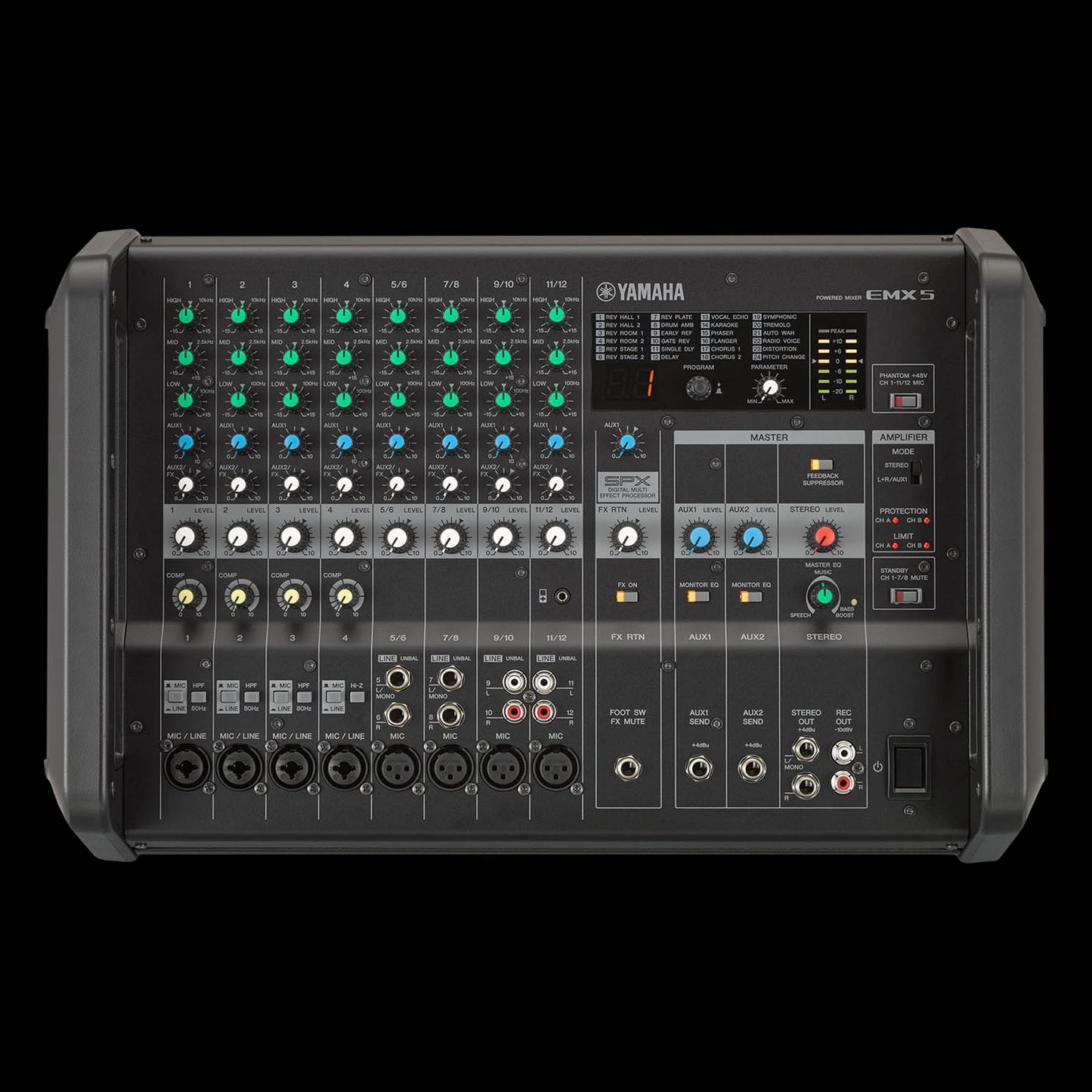 Yamaha EMX5 12-Input Stereo Powered Mixer, DSP Effects