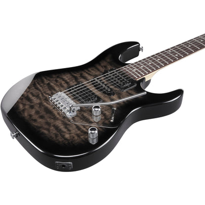 Ibanez GRG7221QATKS RG Gio 7-String Electric Guitar, Transparent Black Sunburst