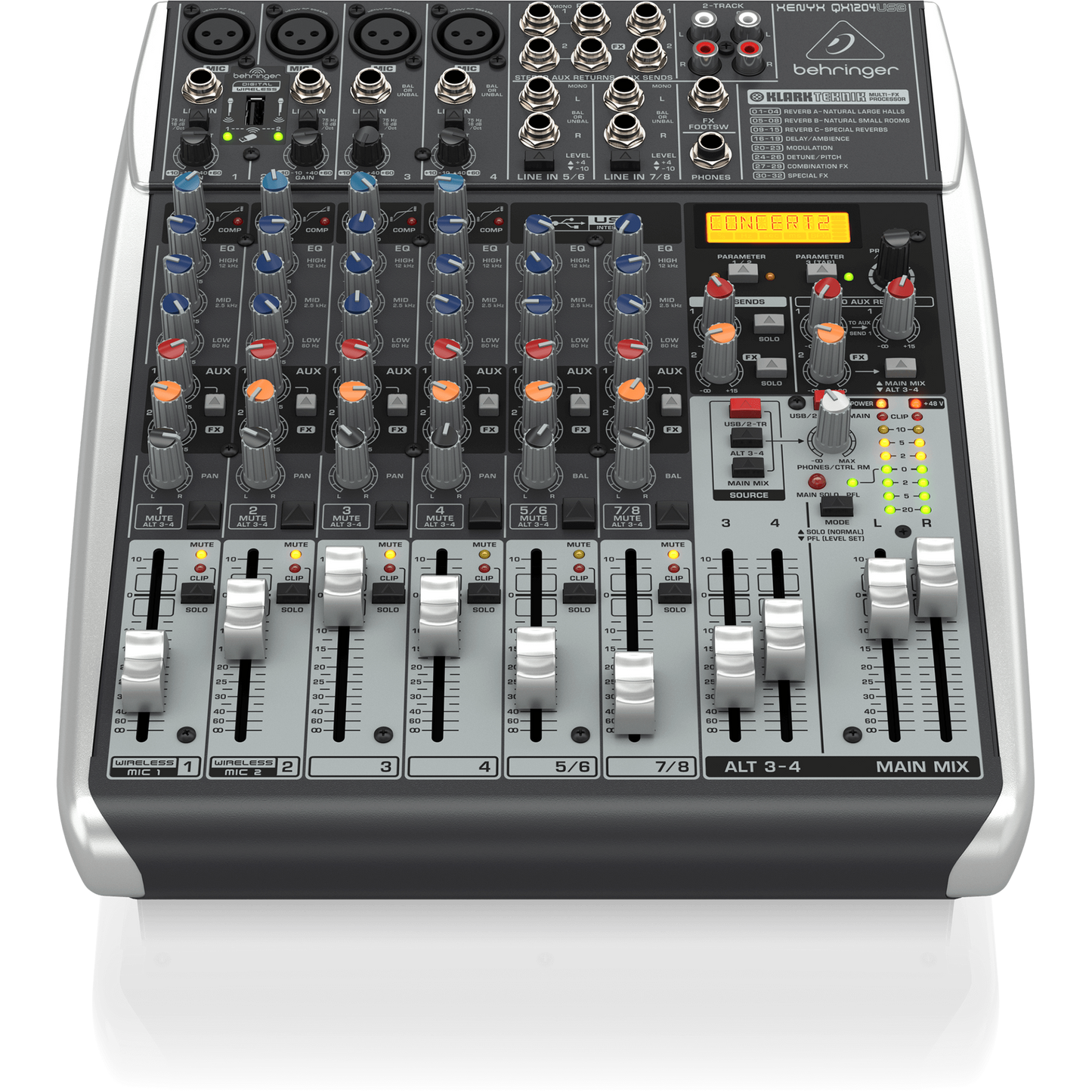 Behringer Xenyx QX1204USB Mixer with USB and Effects