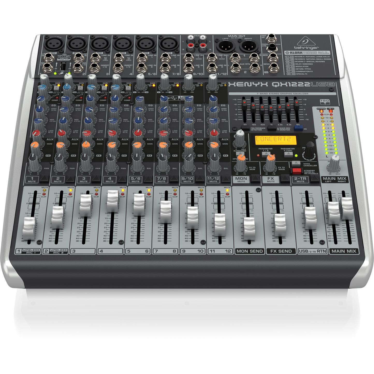 Behringer Xenyx QX1222USB Premium 16-Input Mixer with USB and Effects