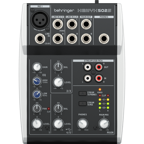 Behringer Xenyx 502S 5-Channel Analog Streaming Mixer