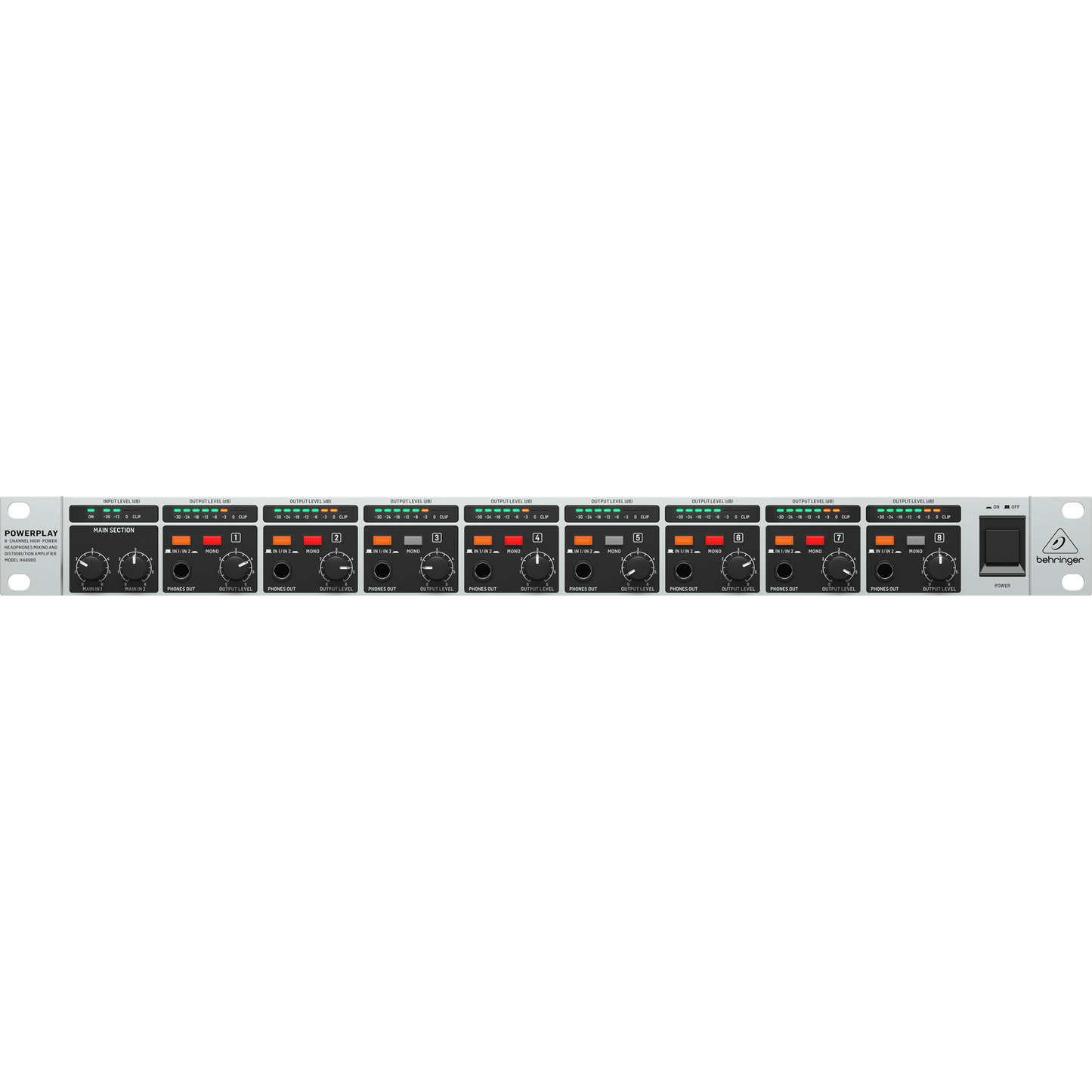 Behringer Powerplay HA8000 V2 8-Channel Headphone Mixing & Distribution Amp