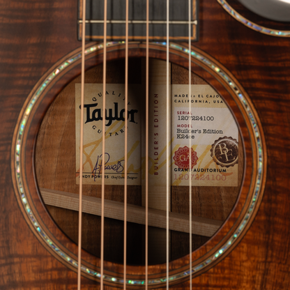 Taylor K24ce Builder's Edition Acoustic Electric Guitar - Hawaiian Koa