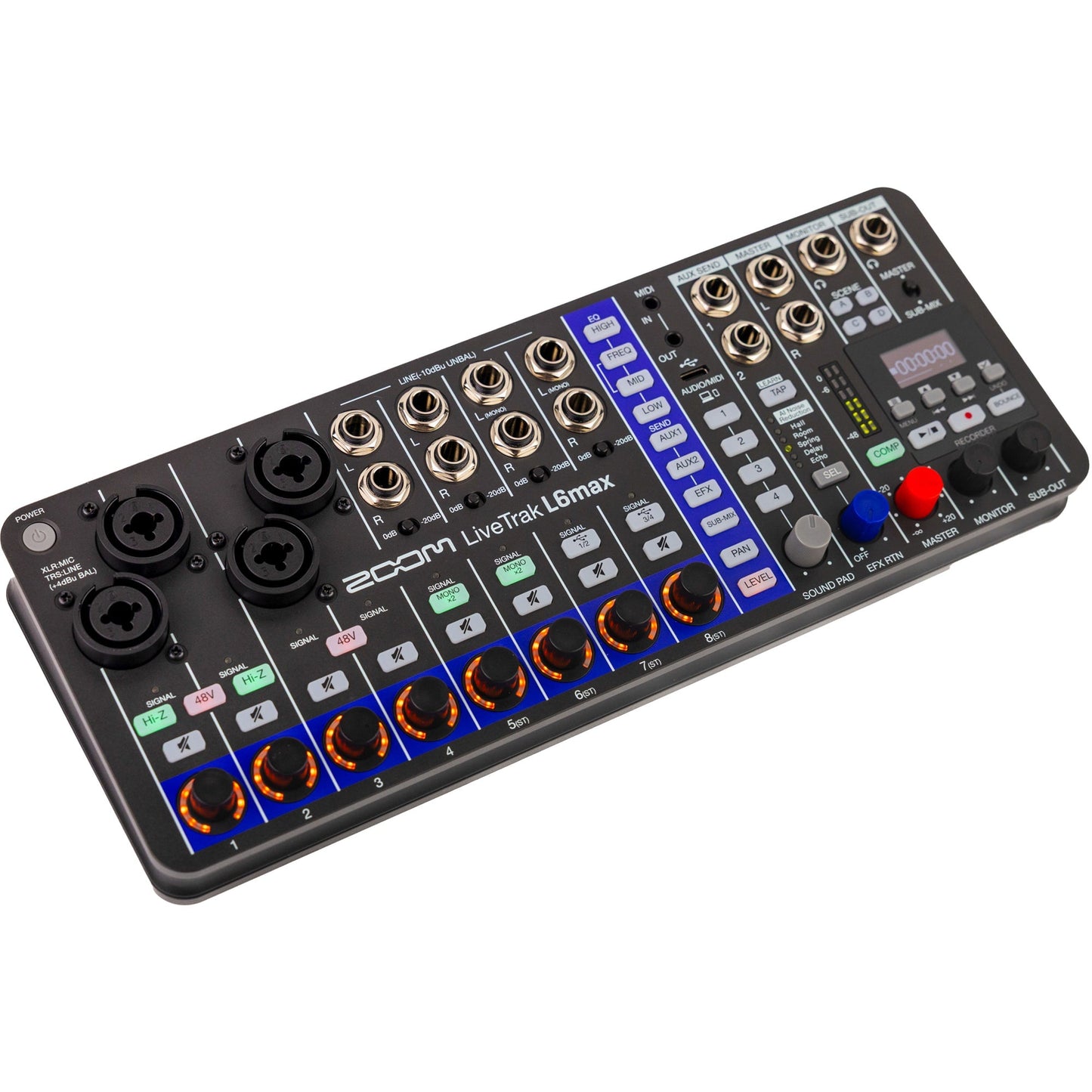 Zoom L6Max Portable 12-Channel Battery Powered Live Mixer and Recorder