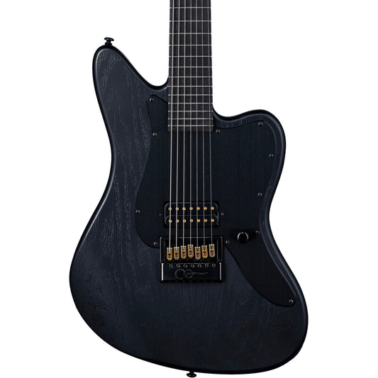 ESP LTD AW-XJ7 Baritone Evertune 7-String Electric Guitar - Black Open Grain