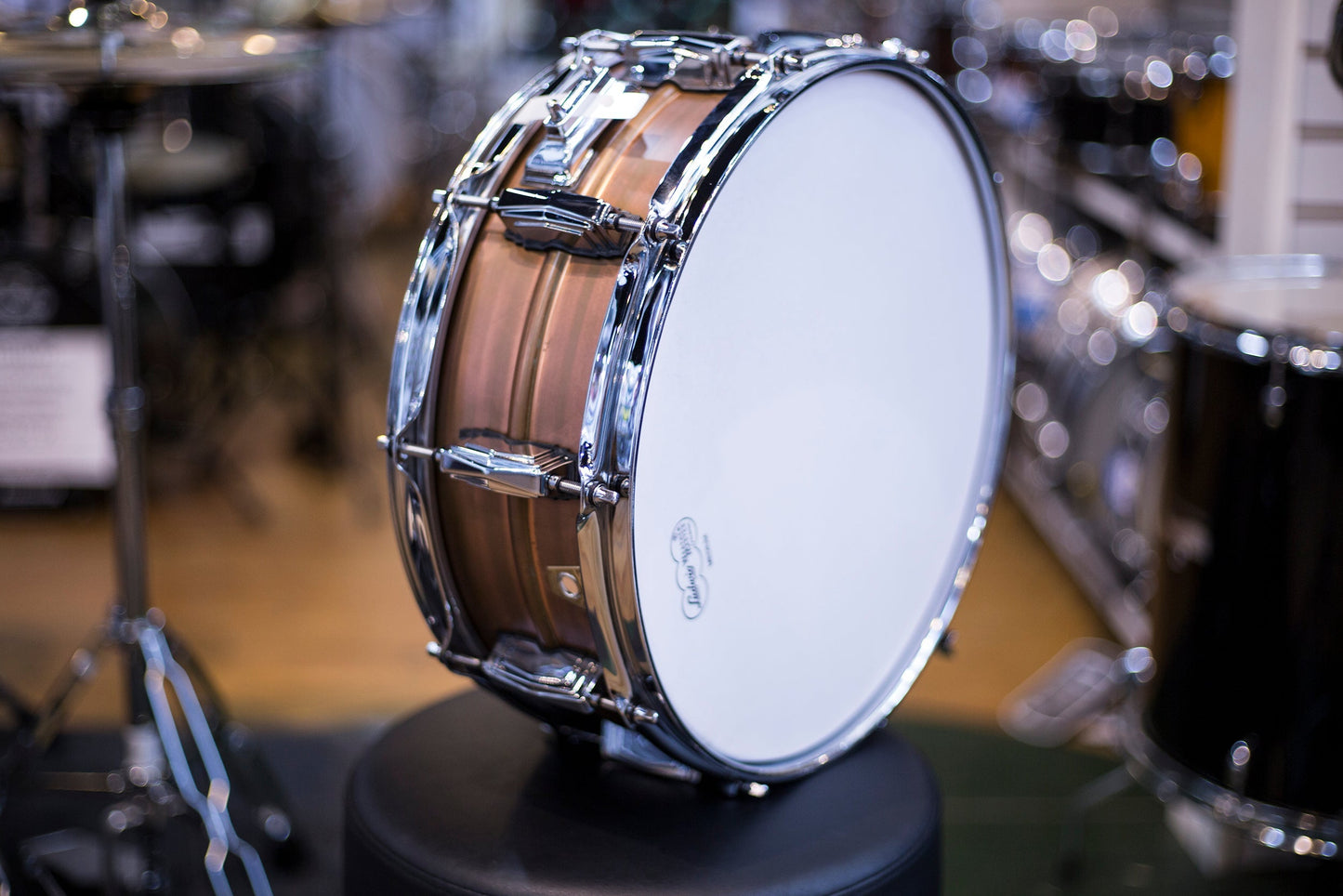 Ludwig Copper Phonic 5x14 Snare Drum w/ Raw Patina Finish and Imperial Lugs